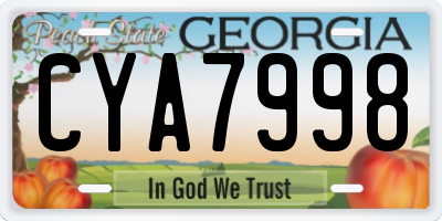 GA license plate CYA7998