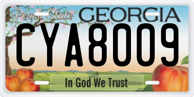 GA license plate CYA8009
