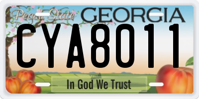 GA license plate CYA8011