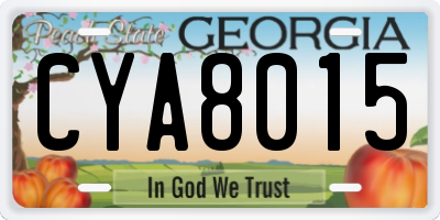 GA license plate CYA8015