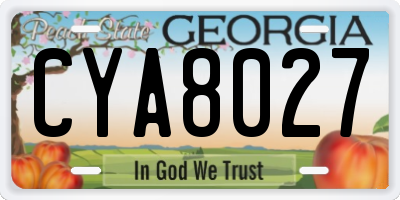 GA license plate CYA8027
