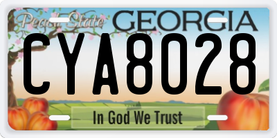 GA license plate CYA8028