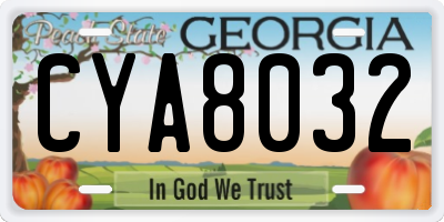GA license plate CYA8032