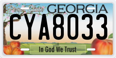 GA license plate CYA8033