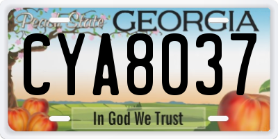 GA license plate CYA8037