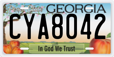 GA license plate CYA8042