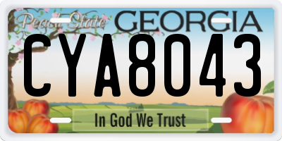 GA license plate CYA8043