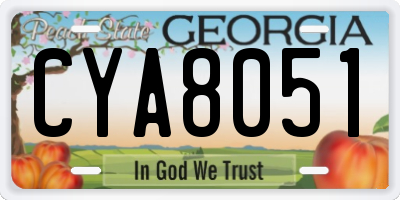 GA license plate CYA8051