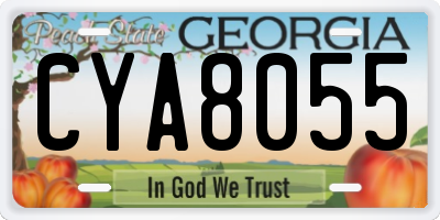 GA license plate CYA8055