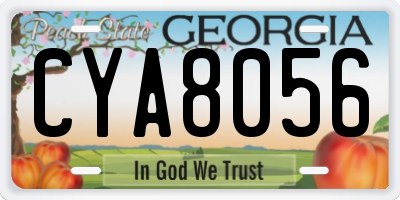 GA license plate CYA8056
