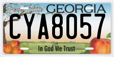 GA license plate CYA8057