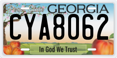 GA license plate CYA8062