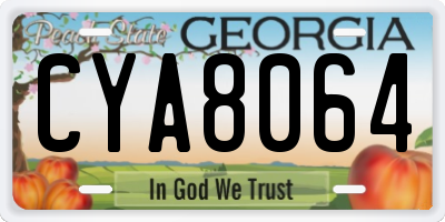 GA license plate CYA8064
