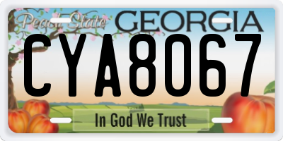 GA license plate CYA8067