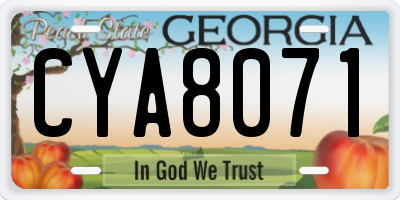 GA license plate CYA8071