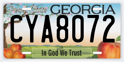 GA license plate CYA8072