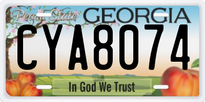 GA license plate CYA8074