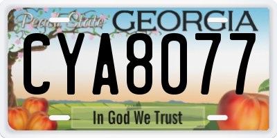 GA license plate CYA8077