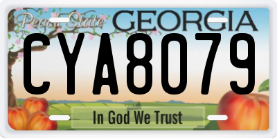 GA license plate CYA8079