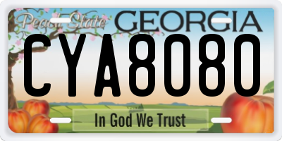 GA license plate CYA8080