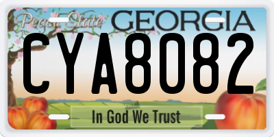 GA license plate CYA8082