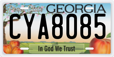 GA license plate CYA8085