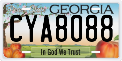 GA license plate CYA8088