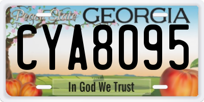 GA license plate CYA8095