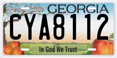 GA license plate CYA8112