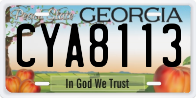 GA license plate CYA8113