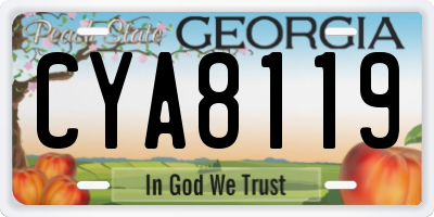 GA license plate CYA8119