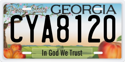 GA license plate CYA8120