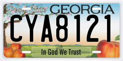 GA license plate CYA8121