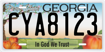 GA license plate CYA8123