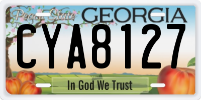 GA license plate CYA8127