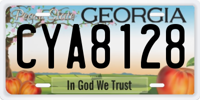 GA license plate CYA8128