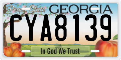 GA license plate CYA8139