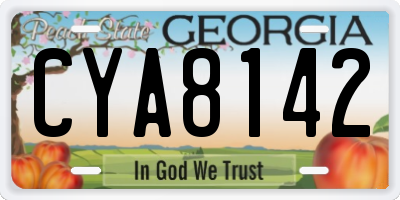 GA license plate CYA8142