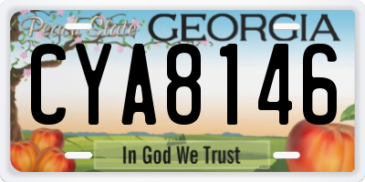 GA license plate CYA8146