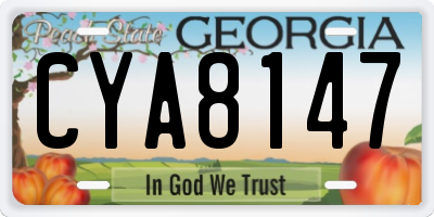 GA license plate CYA8147