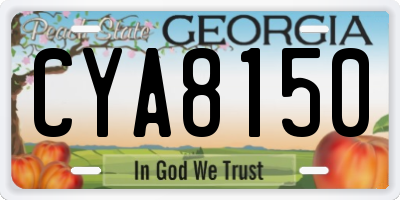 GA license plate CYA8150