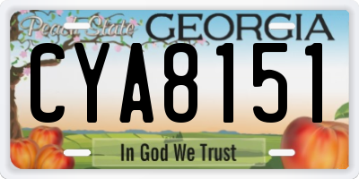 GA license plate CYA8151