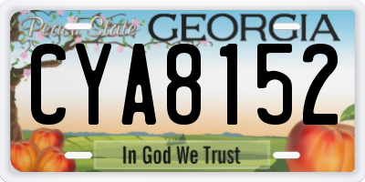 GA license plate CYA8152