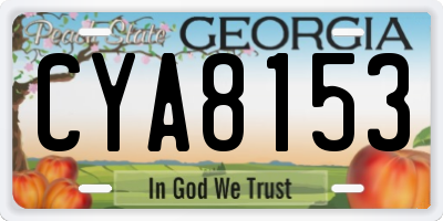 GA license plate CYA8153