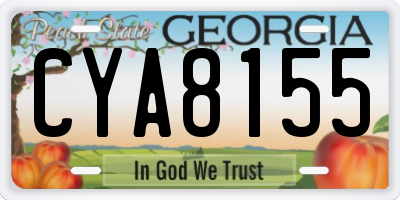 GA license plate CYA8155