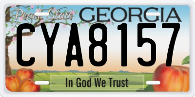 GA license plate CYA8157