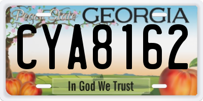 GA license plate CYA8162