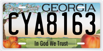 GA license plate CYA8163