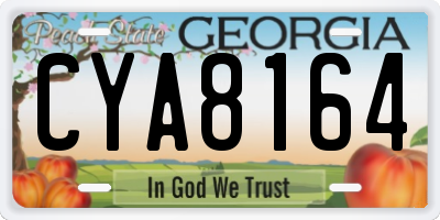 GA license plate CYA8164
