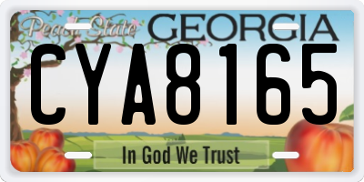 GA license plate CYA8165